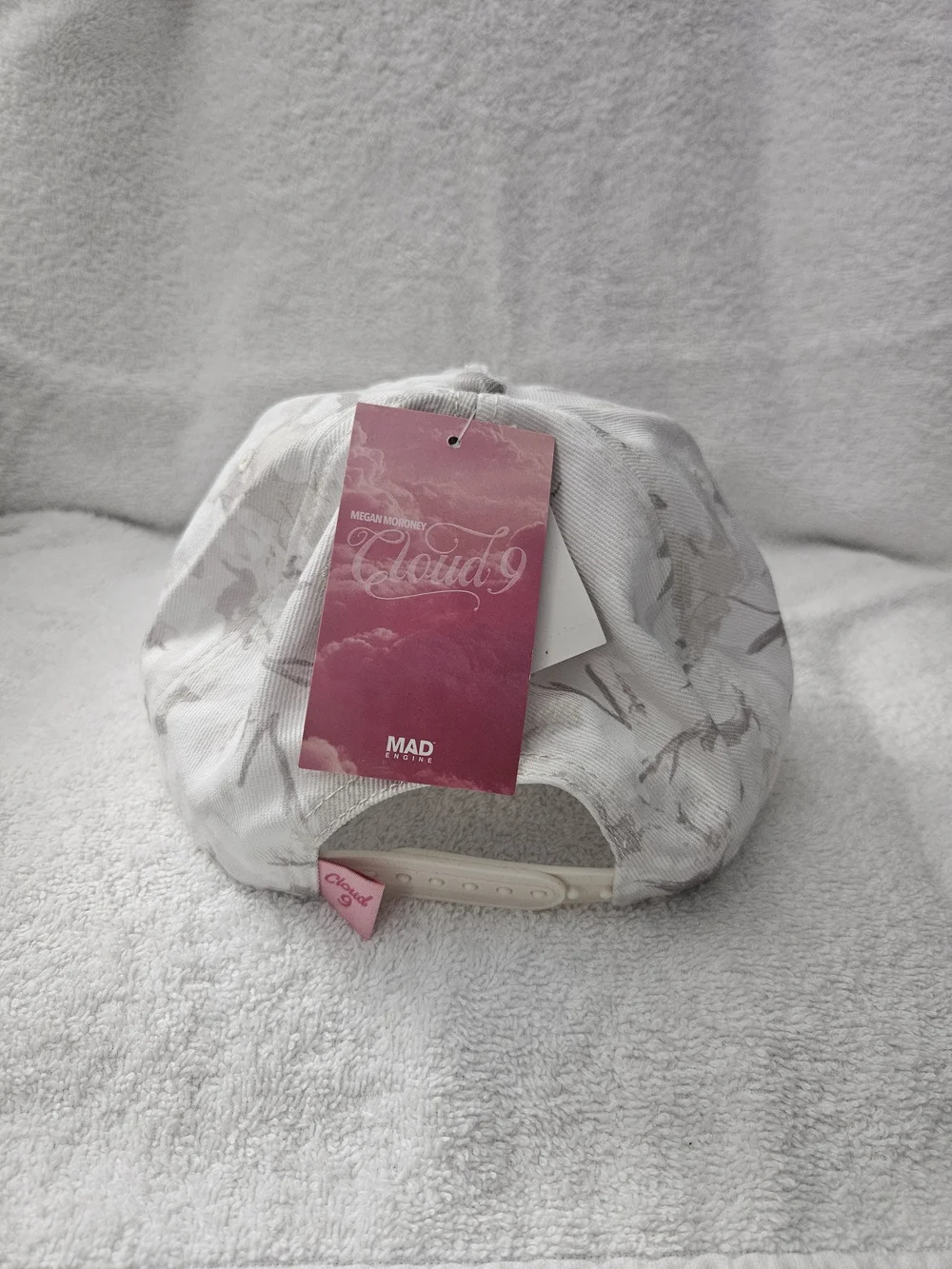 Megan Moroney Target Cloud 9 White Camo Pink Graphic Baseball Hat Womens NWT